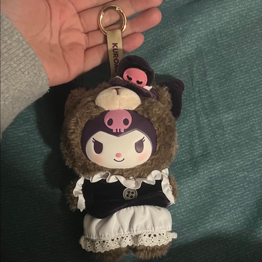 Kuromi Plush Keychain with cute Costume